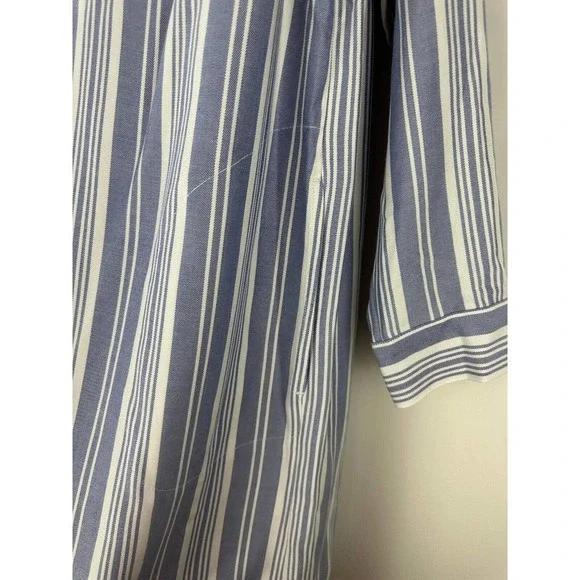 J. Jill Tunic Shirt Dress Long Sleeve Blue White Striped Women's Medium Petite - Picture 6 of 11